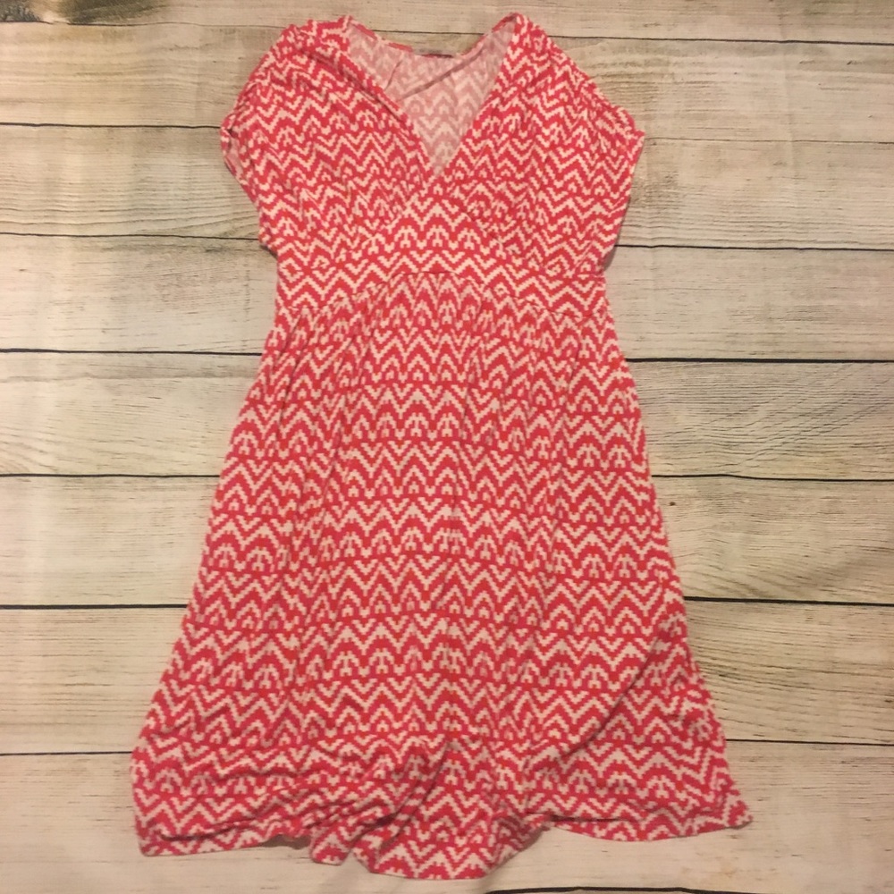 Gap Pink and Orange Tribal Print Dress w/ V-Neck
